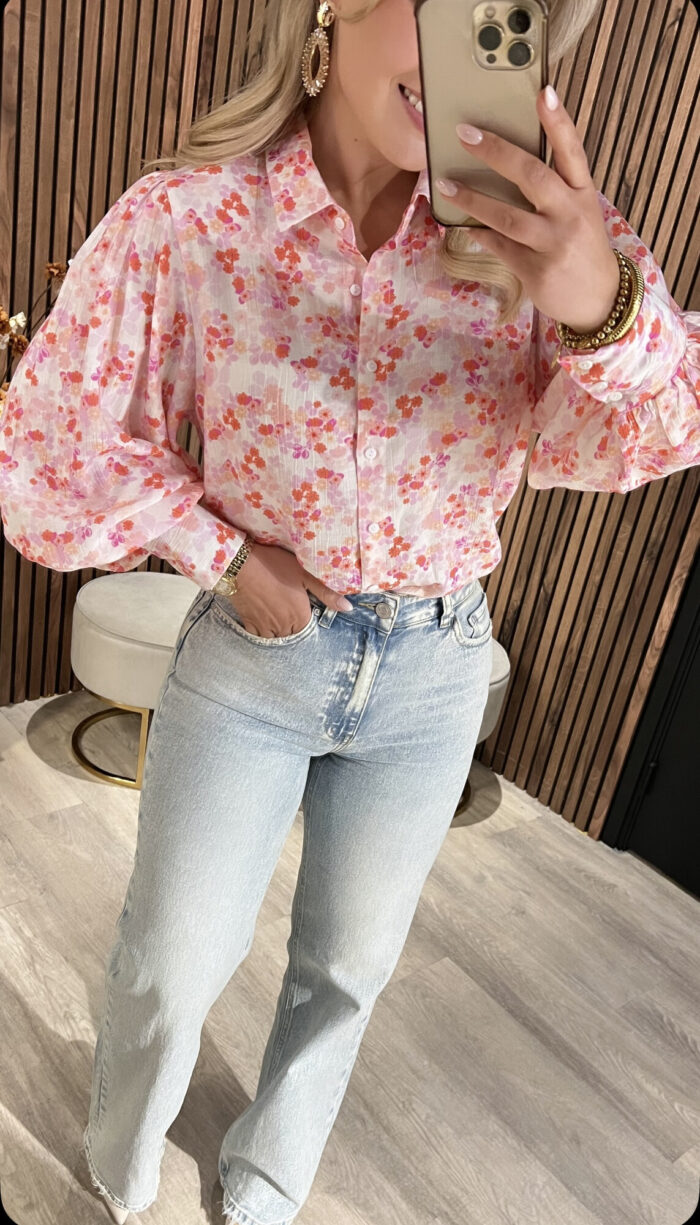 Blouse Flowers Pink SALE-19212